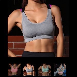 Crossed back sports bra
